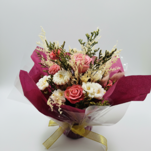 μπουκετο με λουλουδια απο αρωματικο κερι σογιας