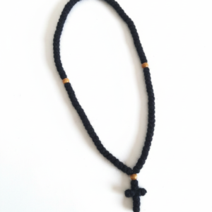 χειρποποιητο κομποσκοινι με ξυλινη χαντρα - φυσικο