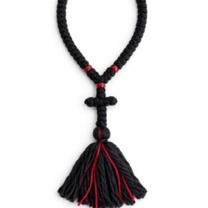 Χειροποίητο κομποσκοίνι προσευχής 50 κόμποι με φούντα και κόκκινες χάντρες