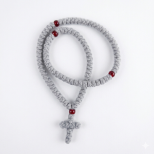 Χειροποίητο κομποσκοίνι προσευχής απαλό γκρί