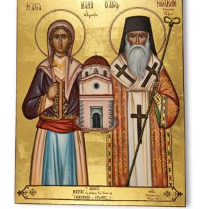 Χειροποίητη εικόνα Αγίου Ιωακείμ και Μαρίας της Μεθημοπούλας