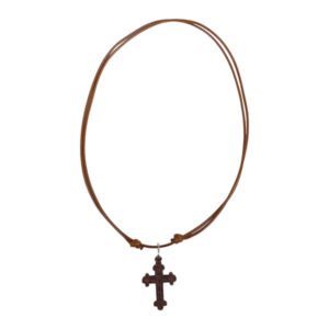 Καφέ ξύλινος σταυρός λαιμού